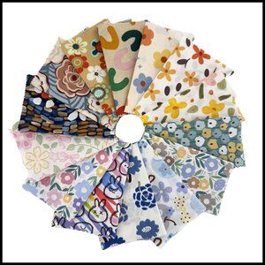 Retro Ditsy Floral Fabric Squares Quilting Bundle Sewing Patchwork DIY Crafts